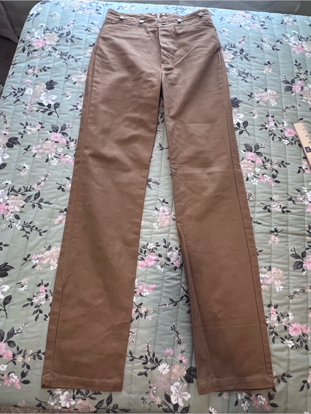 Scully Western Canvas Range Wear Frontier Duckin' Pants Brown Cinch Back Sz 32